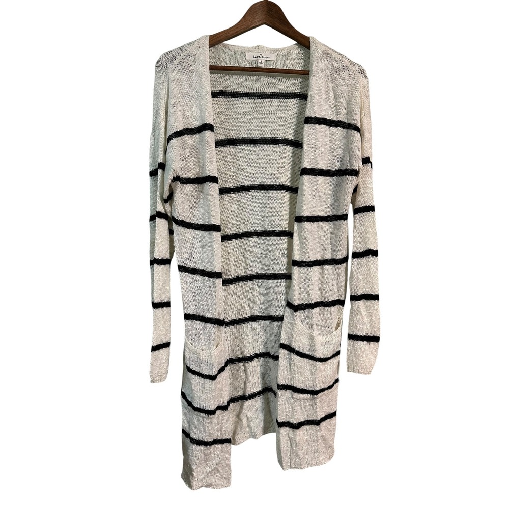 Love Tree Women's Long Sleeve Open Front Stripe Cardigan